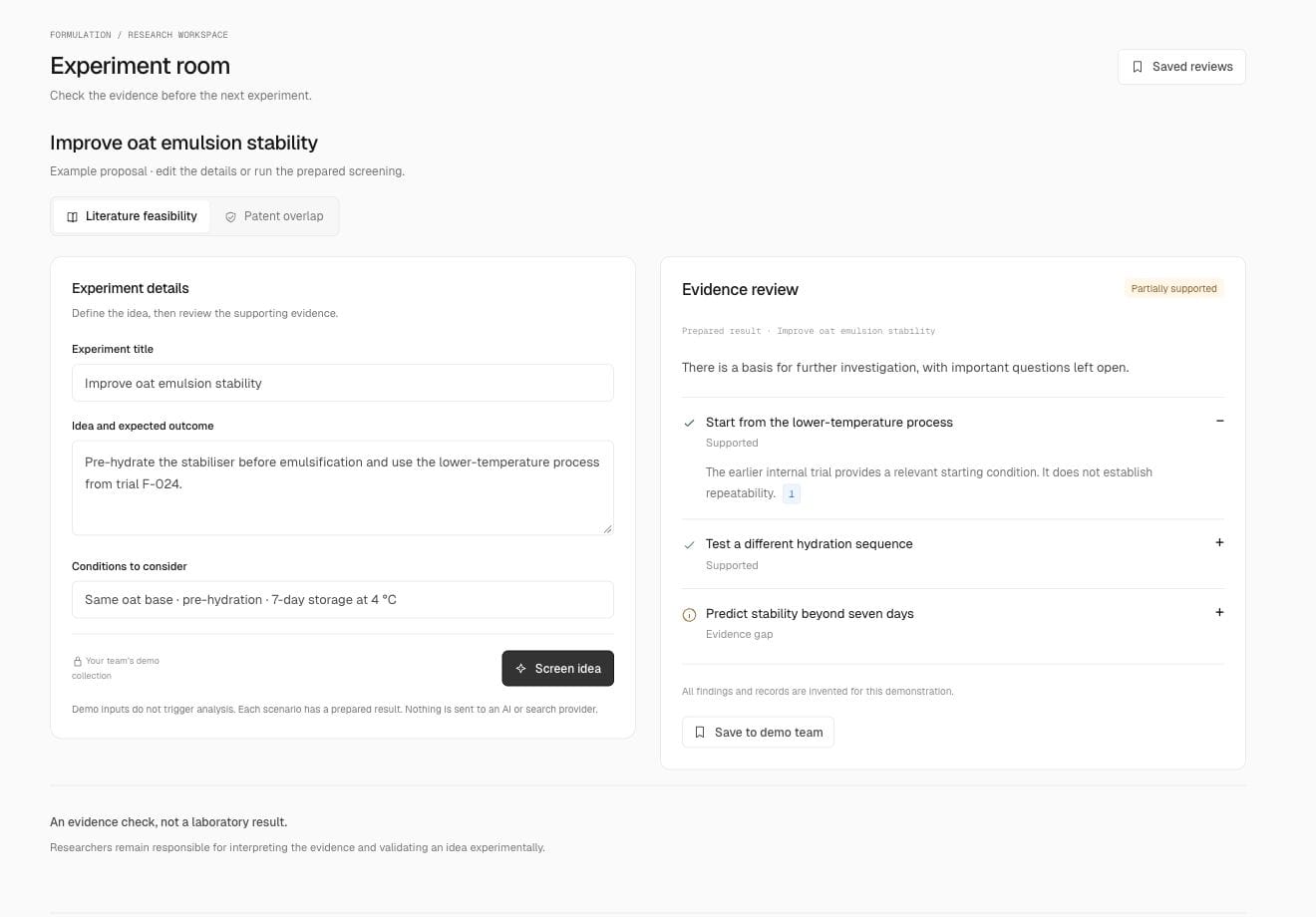 R&D platform literature feasibility