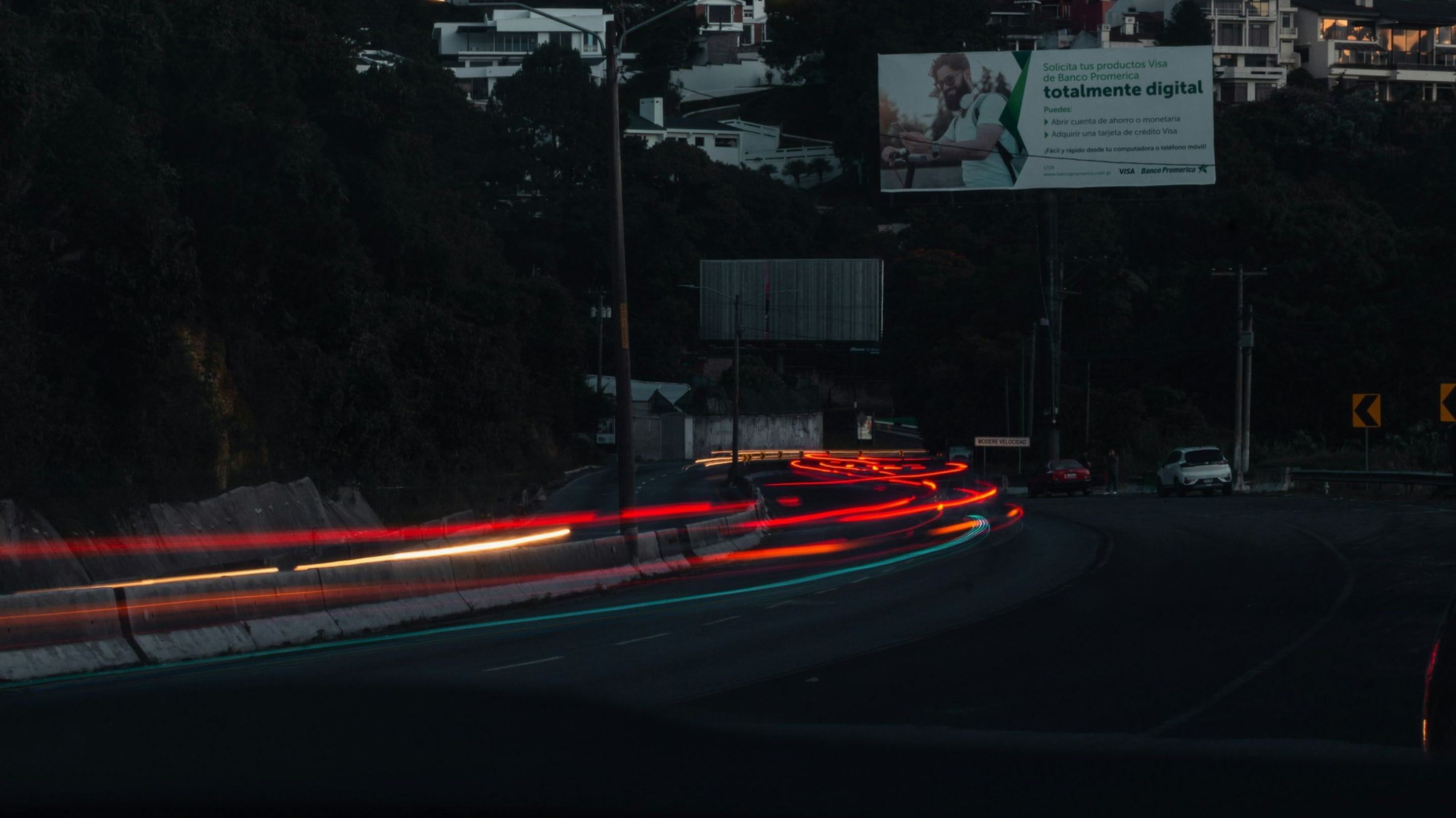 Cars and billboard